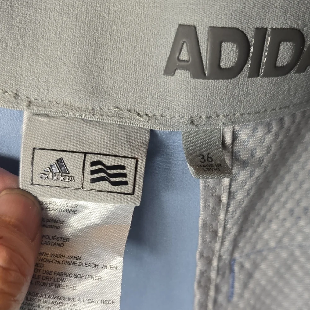Adidas Men's Light Blue Flat Front Shorts, Sz 36